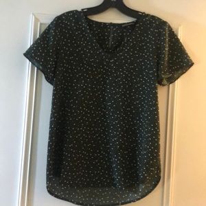 Green and White Spotted Work Top XS